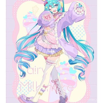 大促優惠囉😊奶昔初音未來miku週邊立牌高顔值單插裝飾二次元雙麵元桌麵擺件