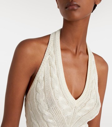 Ralph Lauren Collection Cable-knit halterneck silk top