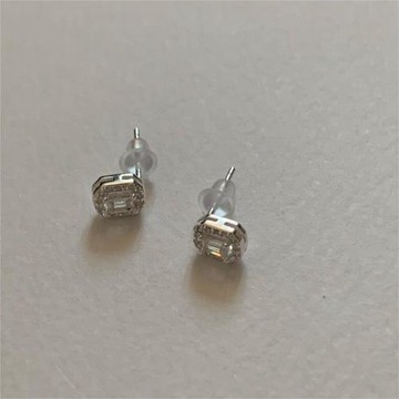 范智喬 韓國韓版925純銀鋯石耳釘耳環簡約氣質百搭ins風耳飾