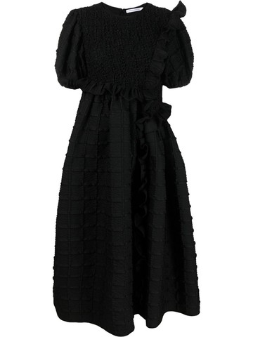 Cecilie Bahnsen - Chloe textured midi dress - women - Polyester/Polyamide - 6 - Black