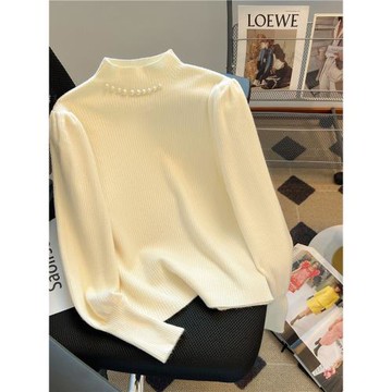 廣州十三行高端爆款~半高領長袖針織打底衫女秋冬款減齡別致毛衣