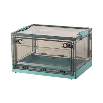 三開收納箱 萌芽綠透明 100L 65.5x46x36cm  茶綠色  加大(60 x 42 x 34cm)  1個