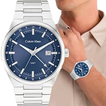Calvin Klein CK Distinguish GMT日期手錶 新年開運 送禮推薦-44mm 25200488