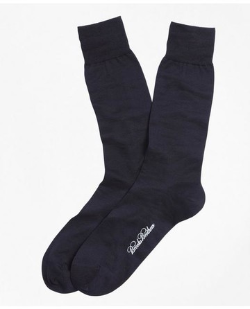 Brooks Brothers Men's Egyptian Cotton Jersey Knit Crew Socks | Navy