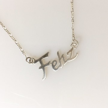。客製。純銀姓名項鍊。個性搞怪風。