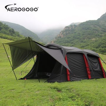 【Aerogogo】台灣總代理 一鍵充氣黑翼隧道帳 大空間8分鐘快速搭建 (附贈GIGA PUMP80充氣幫浦)