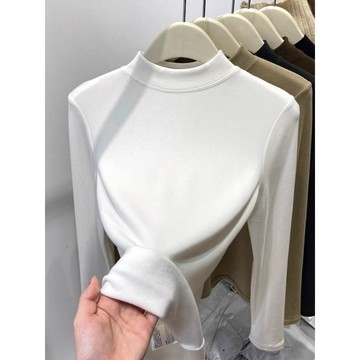 【FOH】長袖上衣 正肩上衣 內搭上衣 純色 正肩 t恤 精品衣服 顯瘦穿搭 ins 風衣服 純欲風 性感衣服 修身t恤