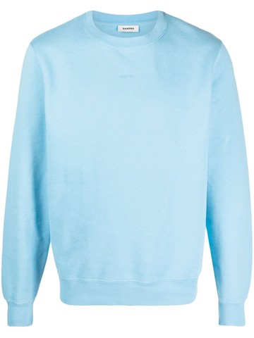 SANDRO - logo-embroidered sweatshirt - men - Cotton - XL - Blue