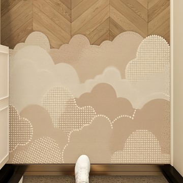 玄關絲圈地墊  90 x 60cm  綠斯流影 咖色  1片