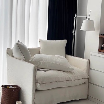 公司貨 超低價 北歐日式客廳小戶型布藝沙發侘寂棉麻可拆洗單人雙人三人沙發 快速發貨