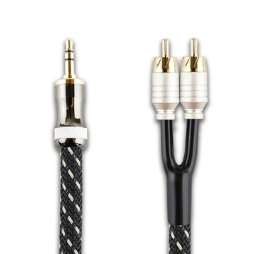 【促銷】3.5mm轉2RCA【川木】全新【M220】一分二 3.5轉雙蓮花 rca 發燒音訊線手機電腦HiFi音響