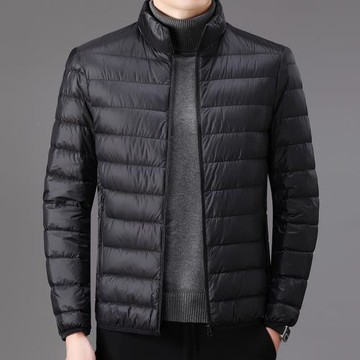 彩文羊輕薄羽絨服男士2024秋冬季新款休閑超輕便立領短款保暖外套