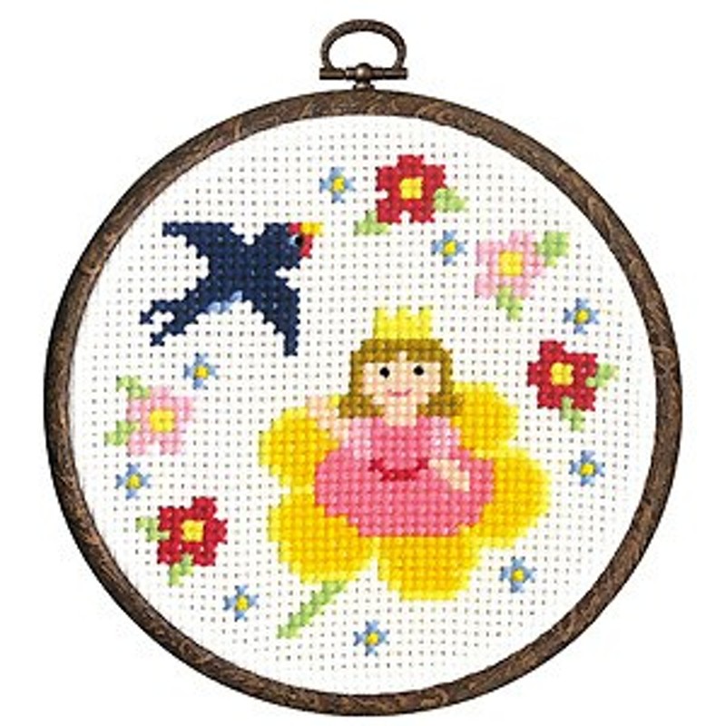 刺しゅうキット 『刺繍キット かんたんクロスステッチ ものがたりシリーズ第2弾 おやゆび姫 7363』 Olympus オリムパス 通販  LINEポイント最大10.0%GET | LINEショッピング