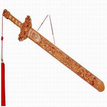 【桃木劍-雙龍劍-98cm-1把/組】肥城天然桃木掛件雙龍劍九龍桃木劍旺宅祈福工藝品家居掛件-30041