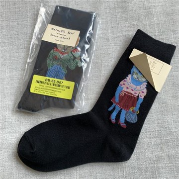 原包裝韓國socksappeal復古卡通純棉女ins中筒法國風格小眾潮襪子