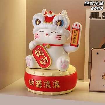 【招手招財】招財貓擺件 開業禮品 桌面擺件 客廳裝飾 樹脂工藝品 創意禮物 自動招手 喜慶吉祥 開業喬遷送禮
