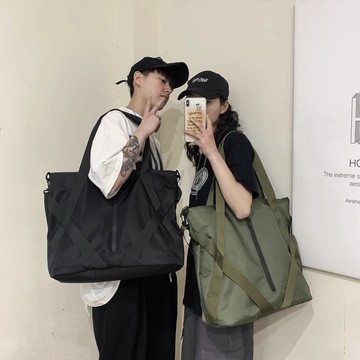 免運🎀 大容量ins網紅健身旅行收納行李袋單肩背斜學生手提防水購物袋韓國質感大容量包包 託特包 斜背包 側背包 旅行包