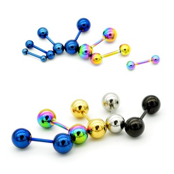 B222 超細耳針0.08 雙圓球 多用款 啞鈴 抗敏醫療鋼 鎖珠耳環 韓星同款 小耳朵 耳窩耳骨 男生 耳針