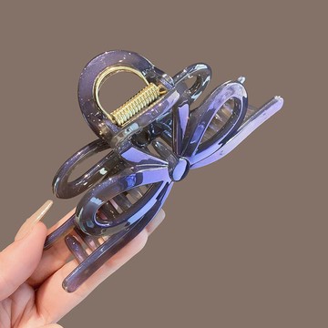 臺灣出貨✈️【可開發票】韓國高級感人魚姬幻彩蝴蝶結大抓夾女後腦勺盤發鯊魚夾馬尾夾髮卡