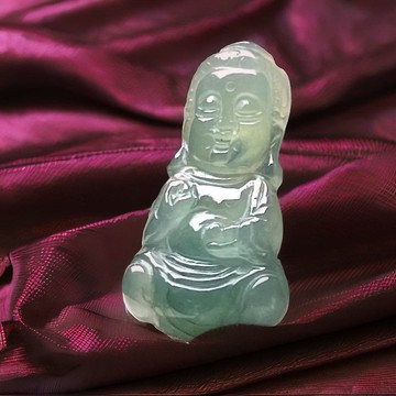 冰種翡翠寶寶佛項鍊 | 天然緬甸玉A貨翡翠 | 送禮