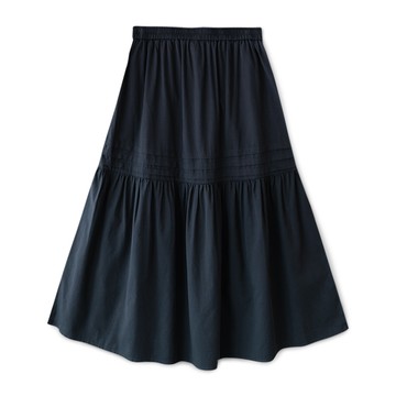 拼接抓皺半裙  黑F