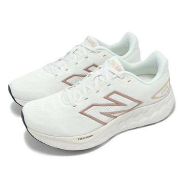 New Balance 慢跑鞋 Fresh Foam 680 V8 D 女鞋 寬楦 白 玫瑰金 緩衝 針織 運動鞋 NB W680RY8-D