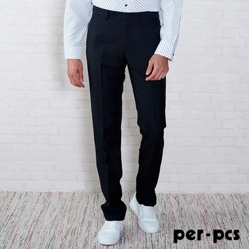 【per-pcs】品味紳士合身平面西褲_黑色(817103)