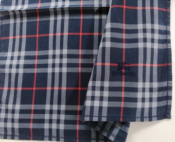 Burberry 藍色 Nova Check 復古手帕 - 口袋巾 19 x 18 英吋