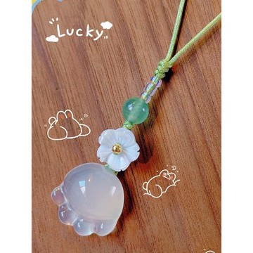 貓爪吊墜手機鏈掛繩掛飾短款u盤掛件女編織指環扣鑰匙鏈防丟吊繩