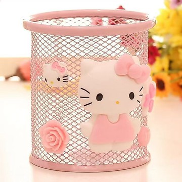 kitty筆筒🎀 hello kitty筆筒可愛金屬kitty貓擺件桌面雜物收納凱蒂貓筆筒 桌面收納 收納筒