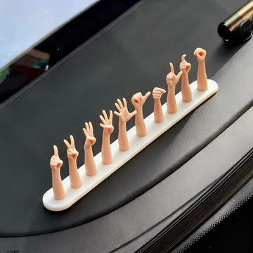 挪車號碼牌 車內號碼牌 仿真手勢創意趣味定製挪車牌3d打印手辦玩具精緻高級爆款潮玩個性