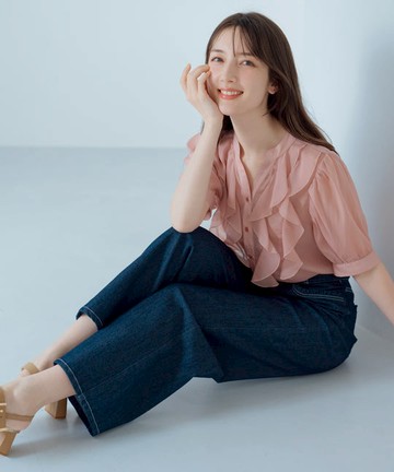 復古浪漫荷葉牛仔褲(MM517301)