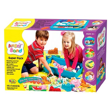 Donerland 天使沙 含遊戲墊、多種工具、粉色/橘色/藍色/黃色/白色動力沙  超級豪華遊戲組 多色包  1盒