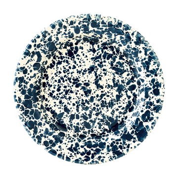 CROW CANYON 大理石紋扁盤 D99  1個  直徑20公分  海軍藍