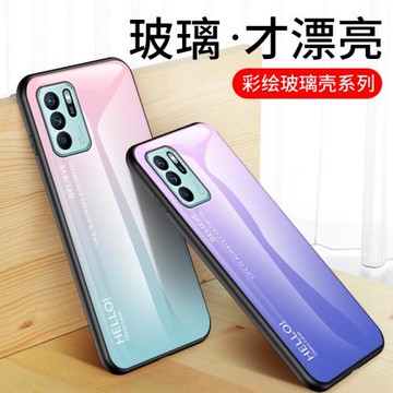 適用Reno6Z手機殼全包防摔CPH2237硅膠保護套reno6z彩繪款oppo軟邊玻璃硬殼opopreno6z潮牌男女六Z外殼子5g新