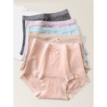 高腰收腹內褲女新疆彩棉柔舒適包臀無痕甜美蝴蝶結女士大碼三角褲