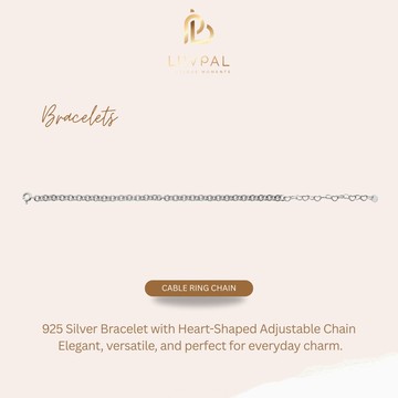 Luvpal | Cable Ring Chain 純銀 925 手鍊 | 附可調式延長鍊