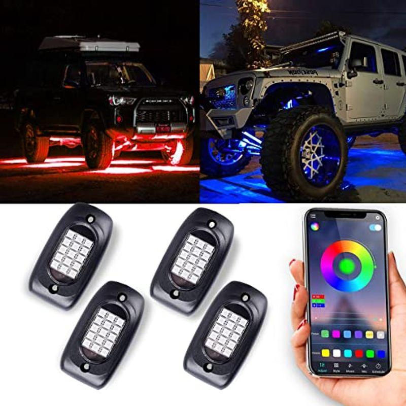 Morefullsアンダライト 4個入り #車外装飾 #LED #RGB - 車外アクセサリ