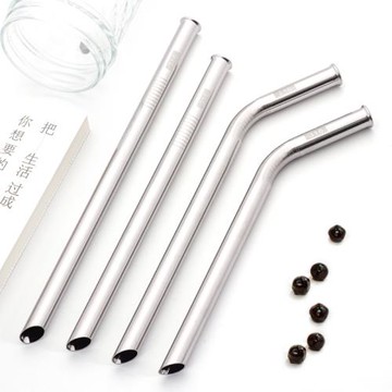 316不銹鋼珍珠奶茶吸管環保家用循環使用粗彎尖斜大口徑金屬飲管