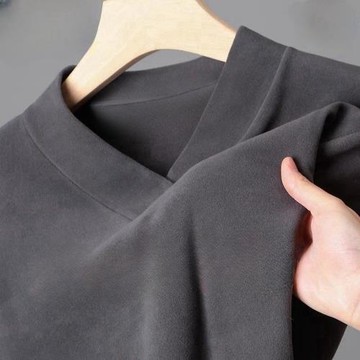 清倉撿漏雙面德絨V領打底衫男士2025新款簡約內搭冬季保暖長袖t恤