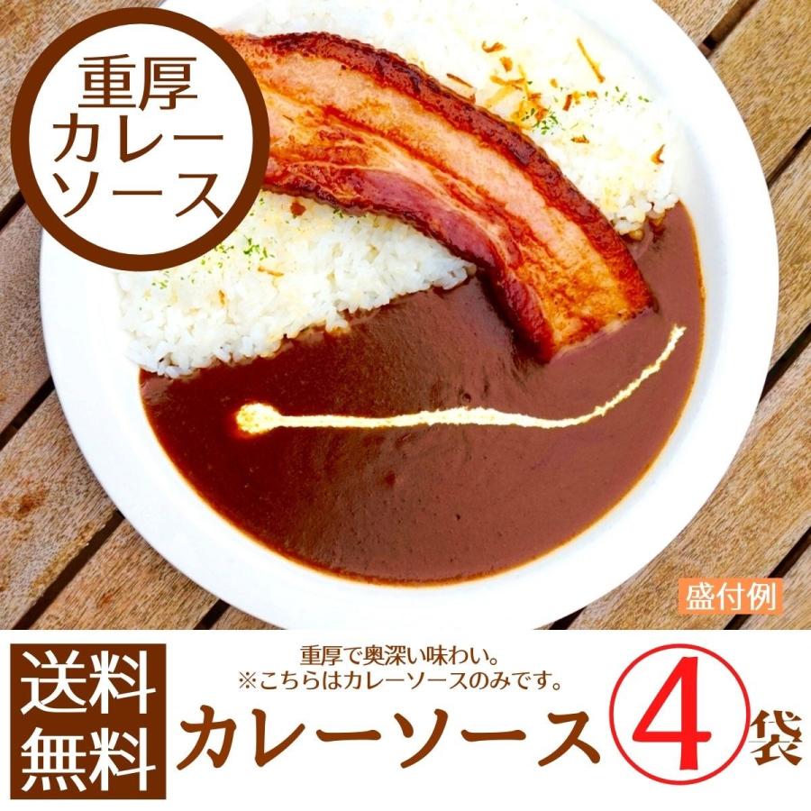 重厚カレーソース×4パック　送料無料　ポイント消化　レトルト　ごはん　非常食　惣菜　メール便　セット価格　かんたん