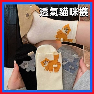 新品百搭👌貓咪蛋蛋襪 ins堆堆中筒襪 襪子 透氣純棉襪子 無骨襪 可愛襪 百搭 日系襪子 襪 夏季 可愛襪 潮襪