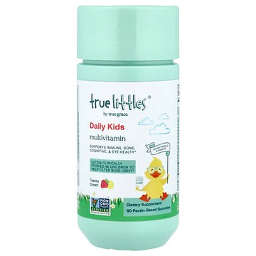 True Grace, True Littles®，兒童每日多維生素軟糖，草莓檸檬味，60 粒果膠基軟糖
