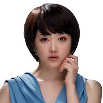 整頂假髮真髮絲-斜瀏海短直髮百搭自然女假髮2色73vc15【獨家進口】【米蘭精品】