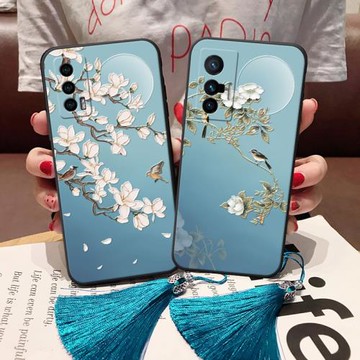 適用三星s24立體s23浮雕s22國風ultra花鳥a54媽媽a71玉蘭note20硅膠s21老人note10+防摔s20fe清晰a53手機殼52