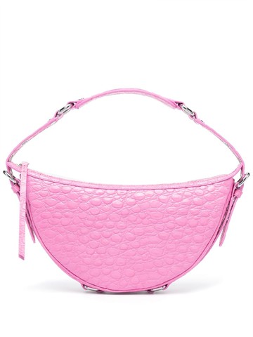 BY FAR - Gib embossed crocodile-effect shoulder bag - women - Calf Leather/Cotton - One Size - Pink