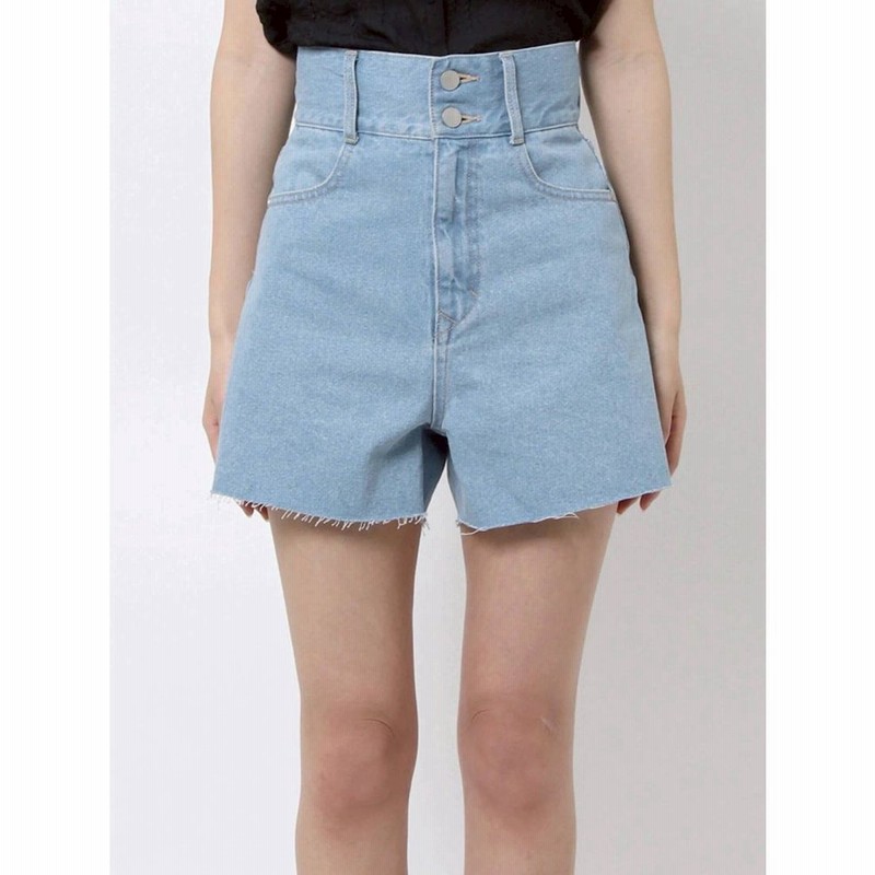 Emoda ハイベルトデニムショートパンツ アイスブルー 通販 Lineポイント最大5 0 Get Lineショッピング