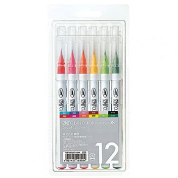 ZIG 吳竹彩繪毛筆12色*RB-6000AT/12VA【APP滿額下單10%點數(單一帳號最高5000點)】1/31止