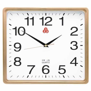 ✅上海牌石英鐘555鐘表掛鐘客廳家用方形簡約時鐘掛墻教室用
