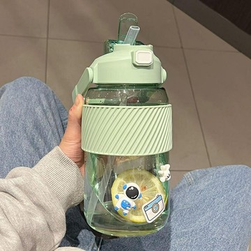 可愛水壺 2000ml 水壺 大容量水壺 水壺 吸管水壺 水杯女高顏值大容量可愛水壺 塑膠水瓶帶吸管